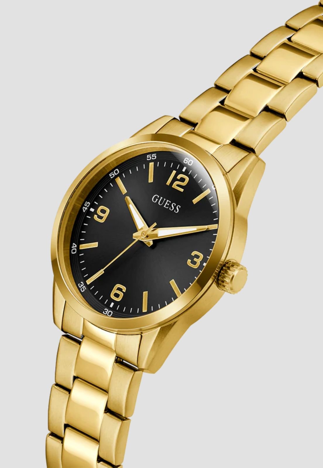 Relógio Redondo Analógico Aço Dourado Dourado 4