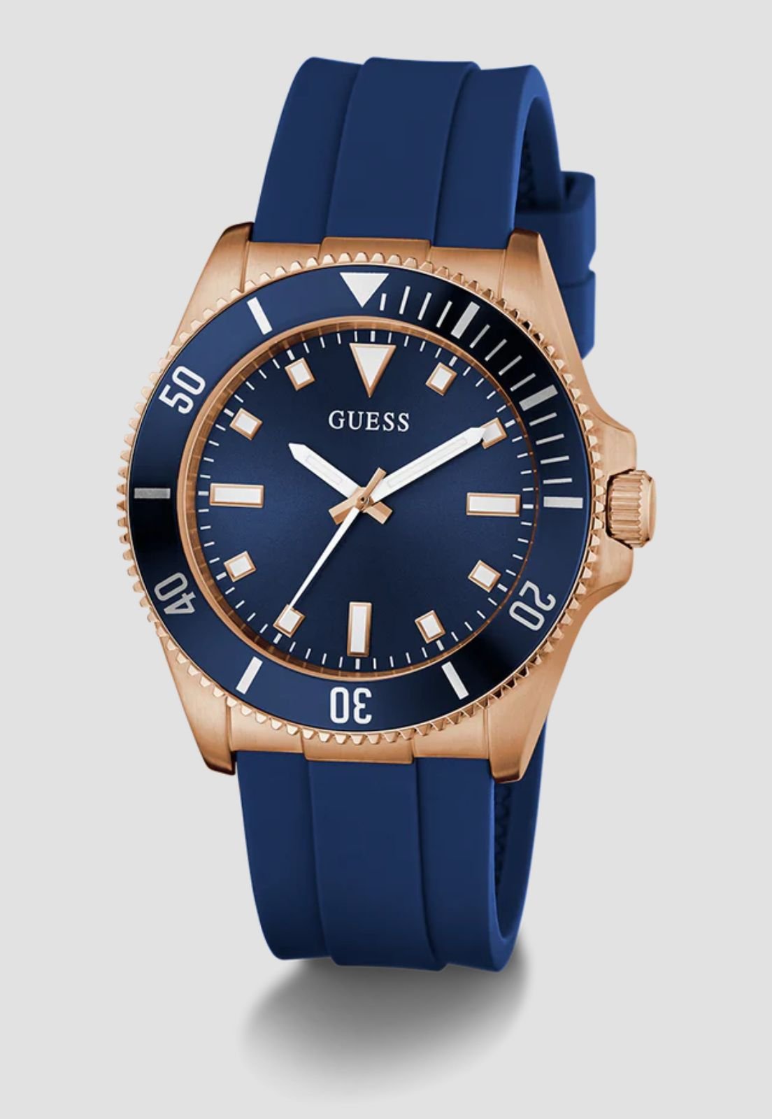 Relógio Sport Silicone Aço Rosê e Azul Bronze 3