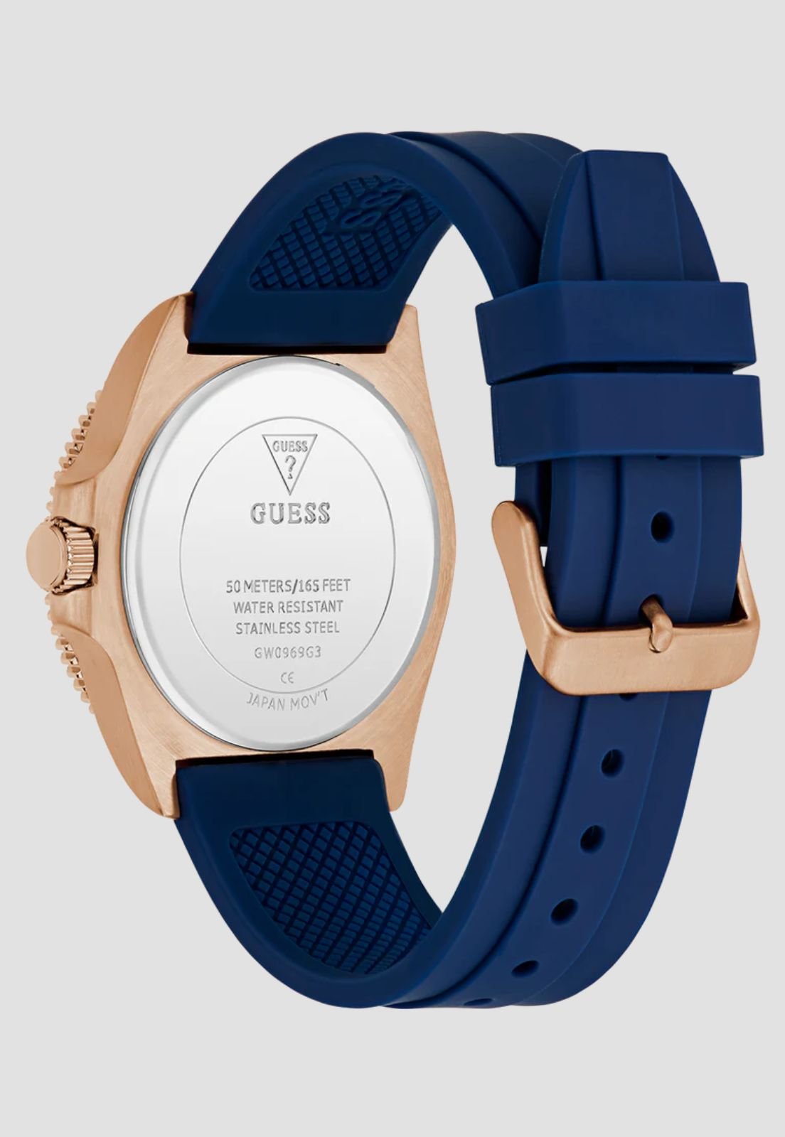 Relógio Sport Silicone Aço Rosê e Azul Bronze 7