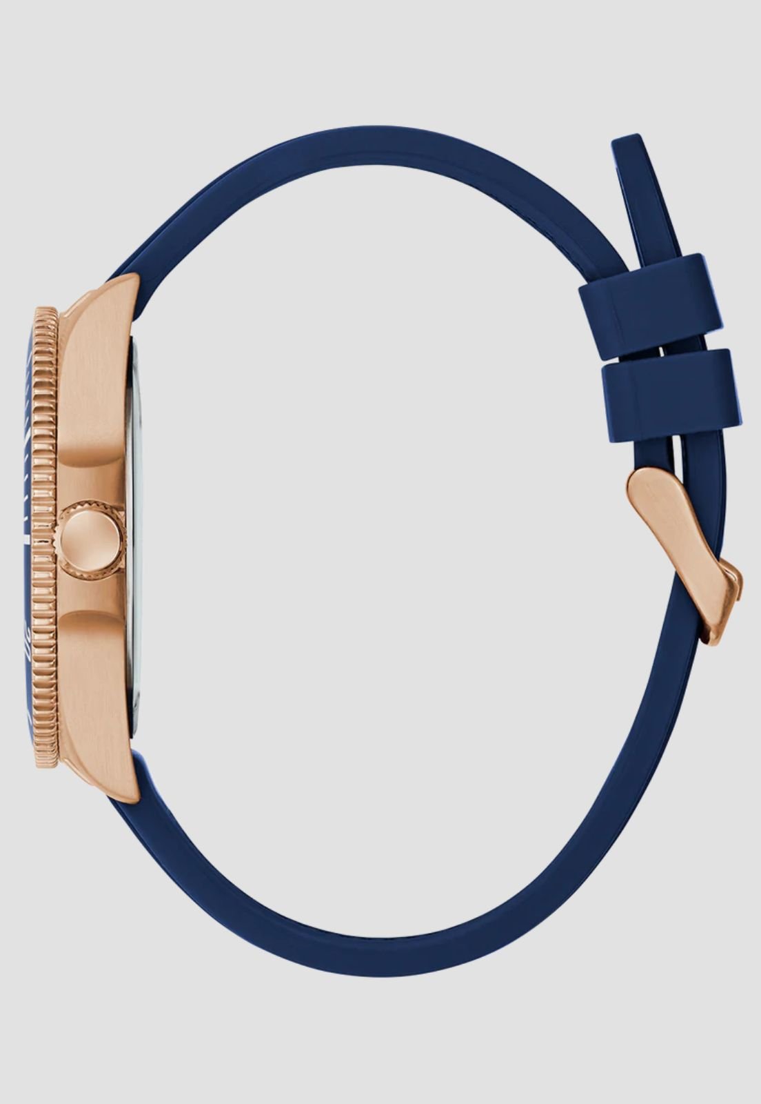 Relógio Sport Silicone Aço Rosê e Azul Bronze 8