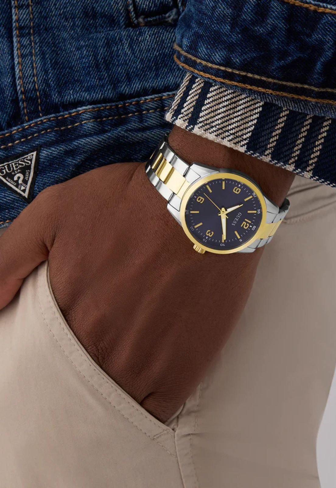 Relógio Sport Aço Dourado e Prata Prata/Dourado 5