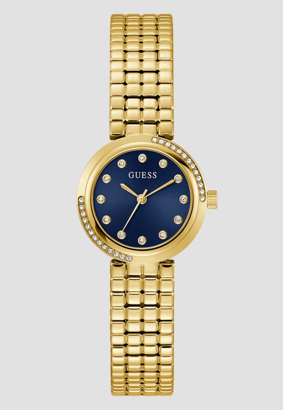 Relógio Redondo Analógico Azul e Dourado