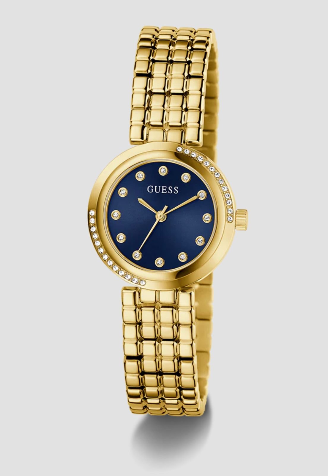 Relógio Redondo Analógico Azul e Dourado Dourado 3