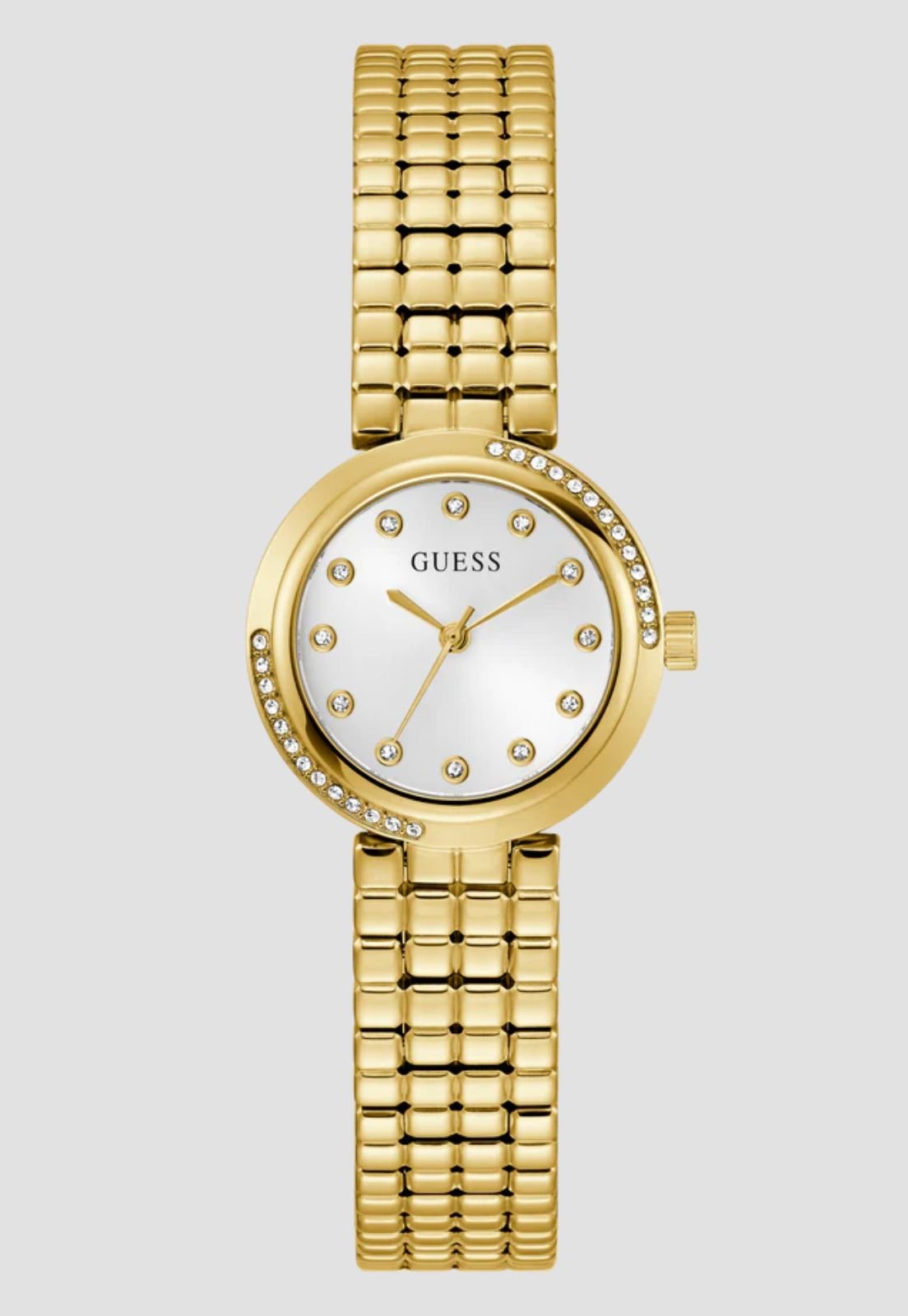 Relógio Redondo Analógico Aço Dourado