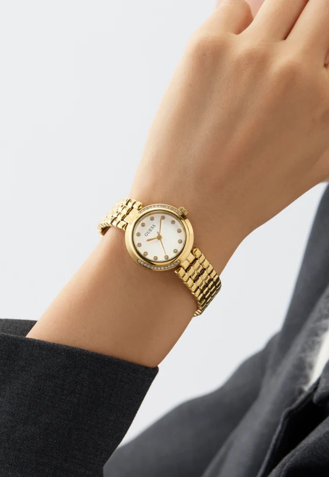 Relógio Redondo Analógico Aço Dourado Dourado 2