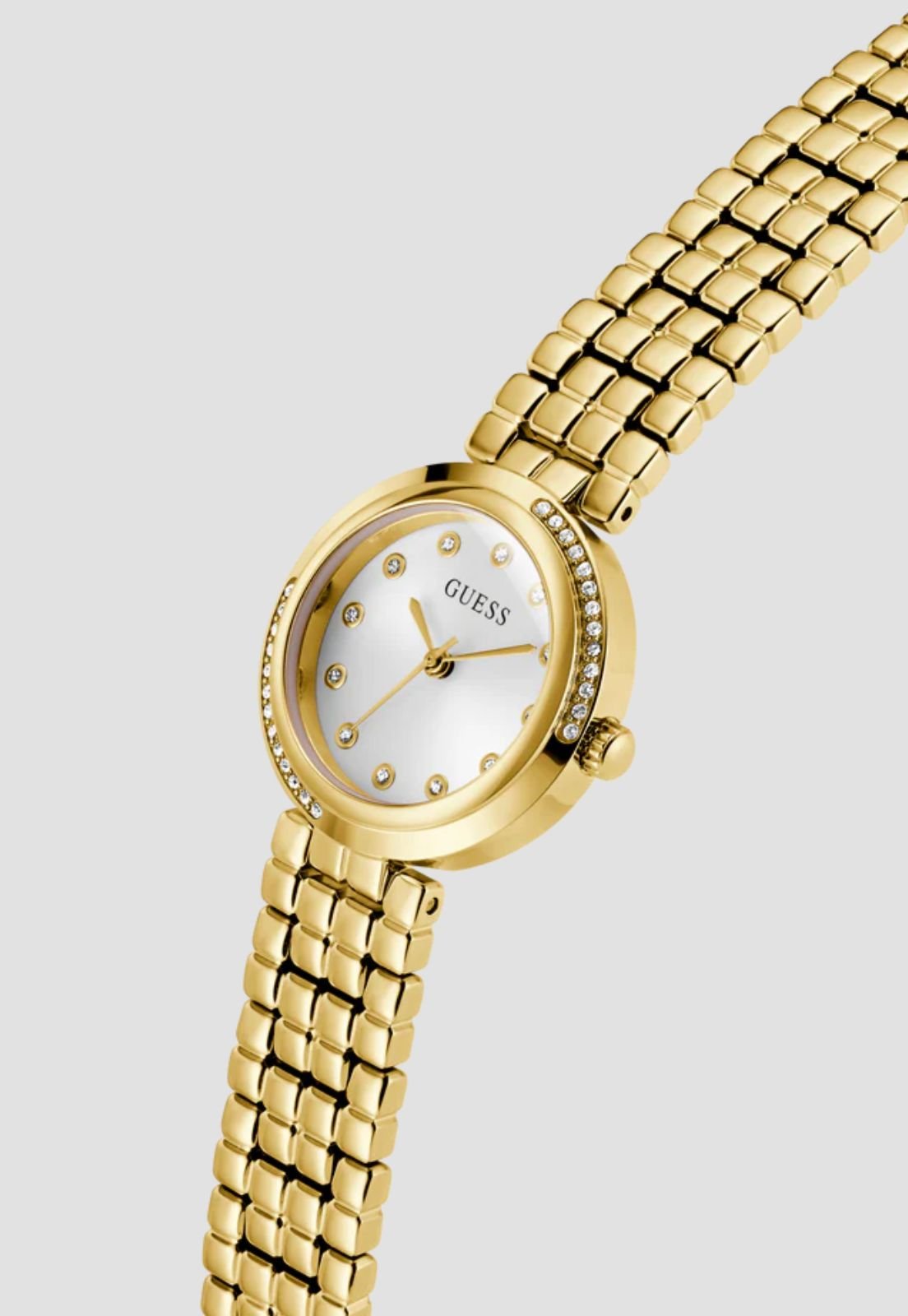 Relógio Redondo Analógico Aço Dourado Dourado 4