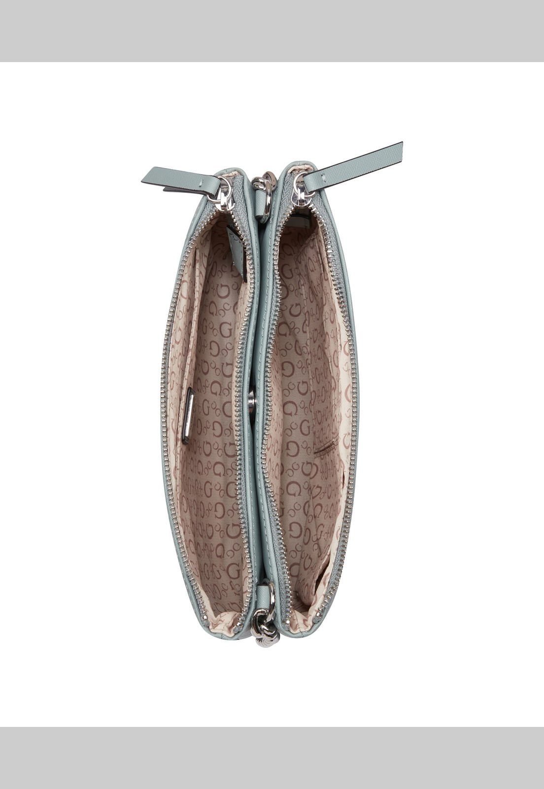 Bolsa Mcclain Mini Dbl Zip Crossbody Guess Verde Claro Azul Claro 8