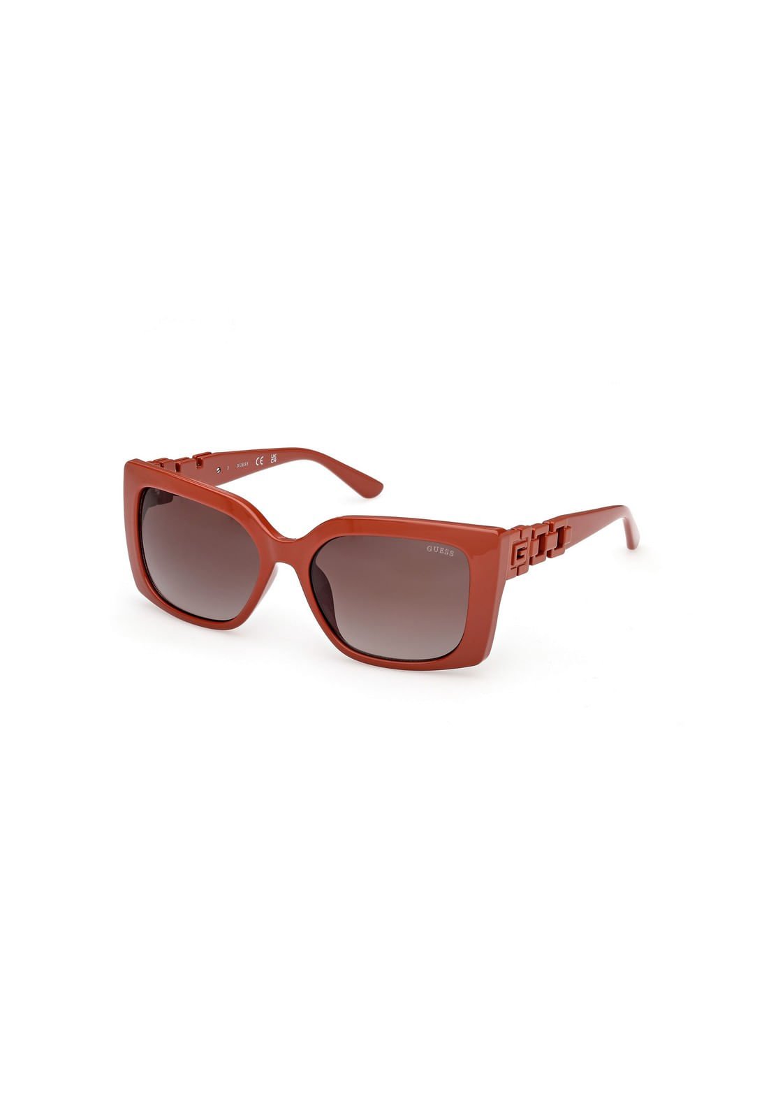 Óculos de Sol Retangular Acetato Laranja Laranja 2