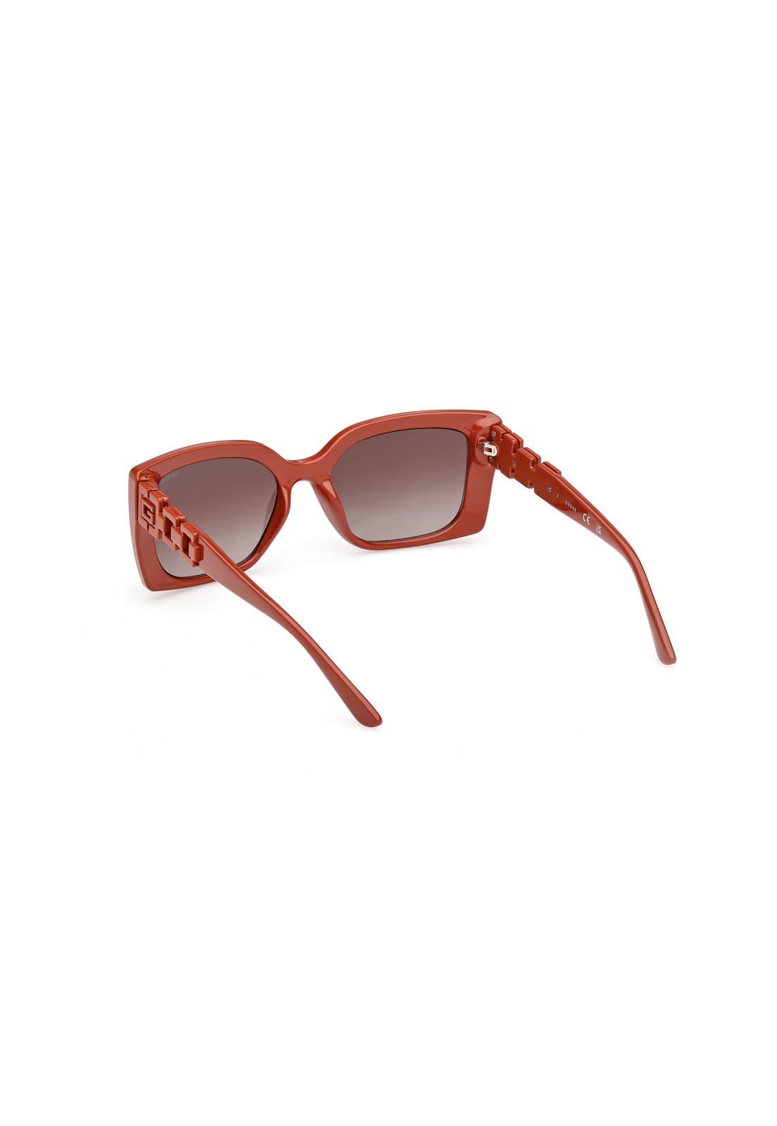 Óculos de Sol Retangular Acetato Laranja Laranja 3
