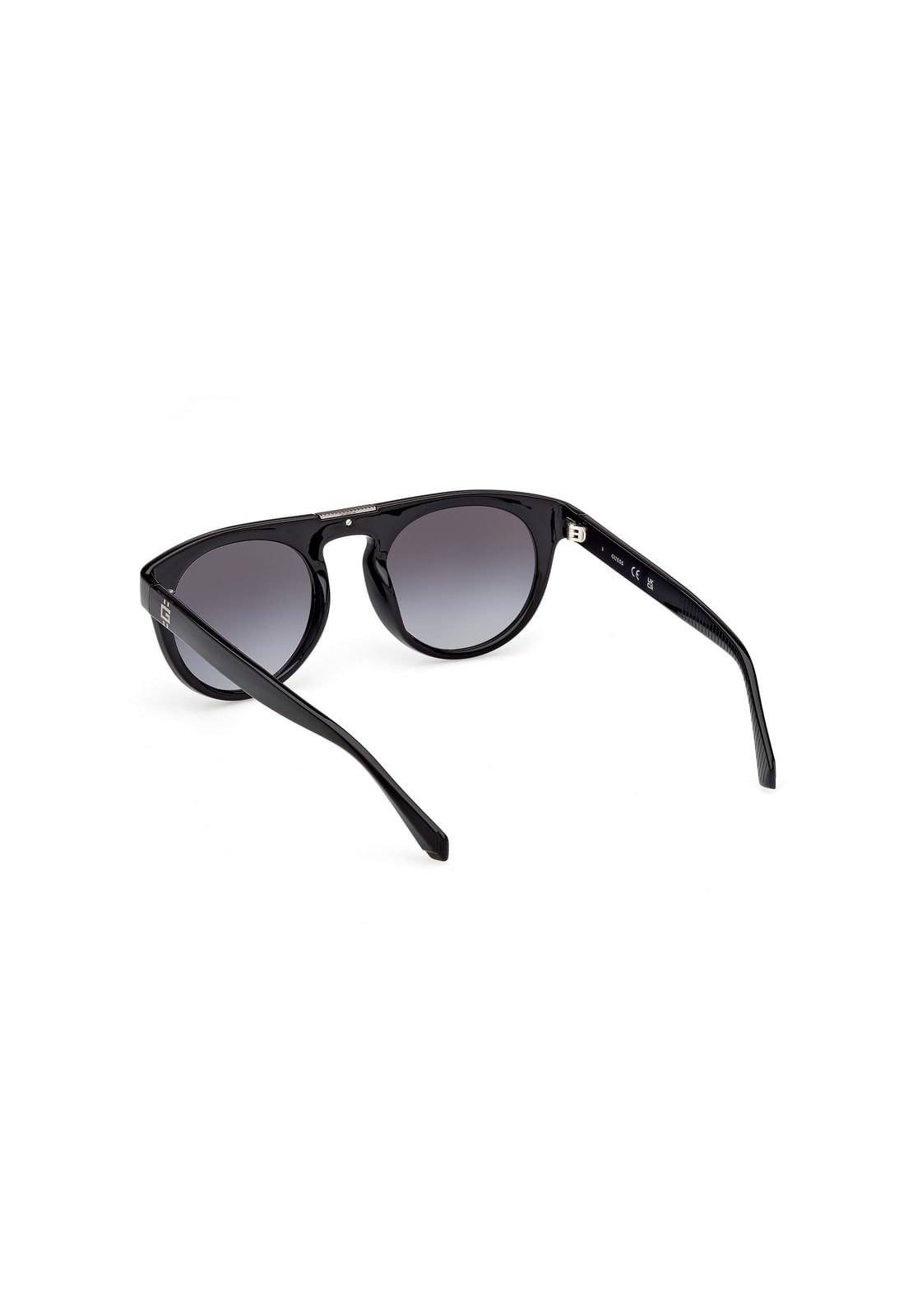 Óculos de Sol Redondo Acetato Preto Preto 3