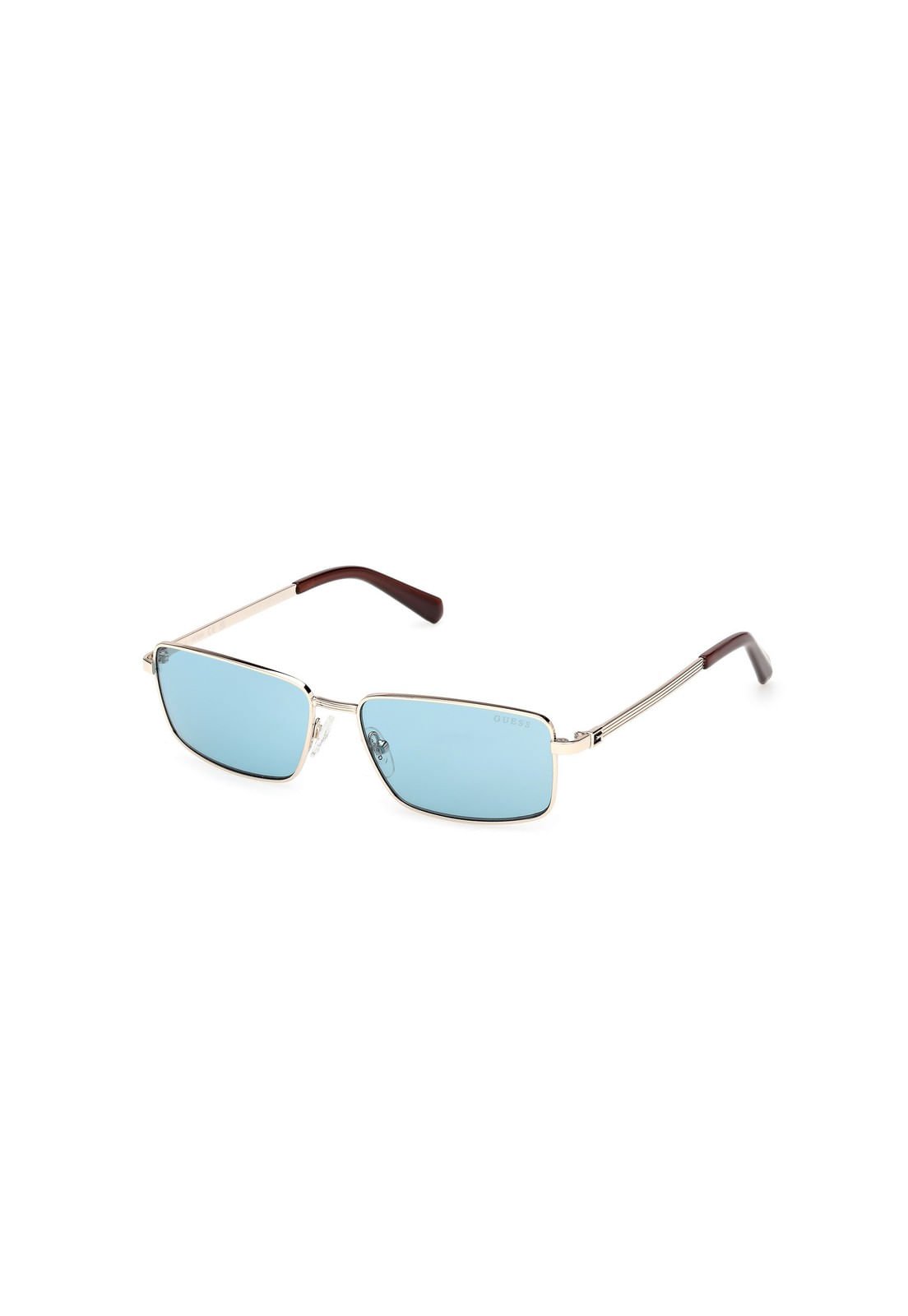 Óculos de Sol Retangular Metal Dourado Dourado 2