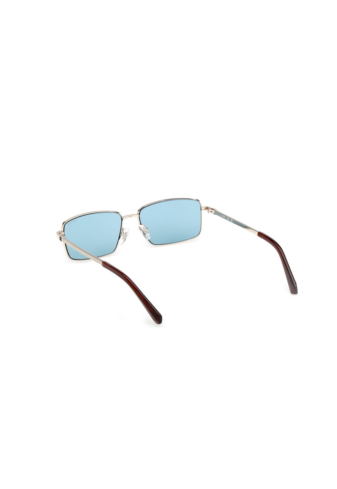 Óculos de Sol Retangular Metal Dourado Dourado 3