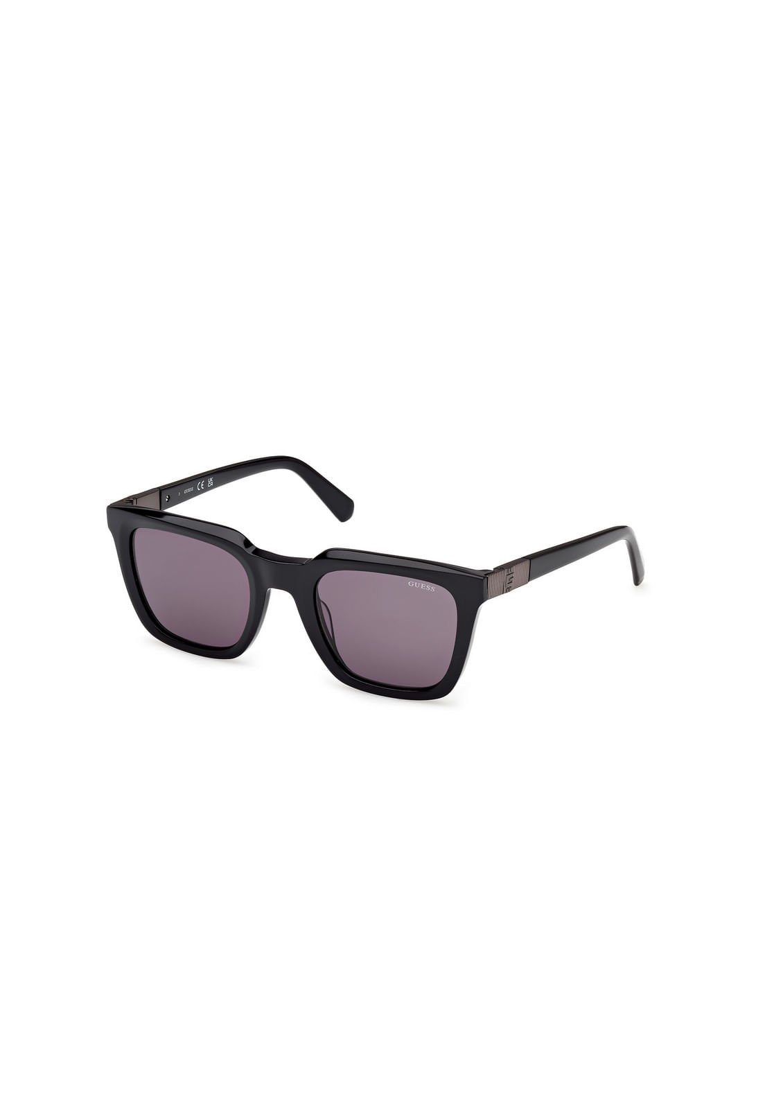 Óculos de Sol Quadrado Acetato Preto Preto 2