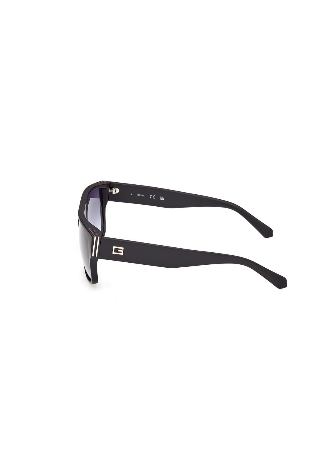 Óculos de Sol Quadrado Acetato Preto Preto 5