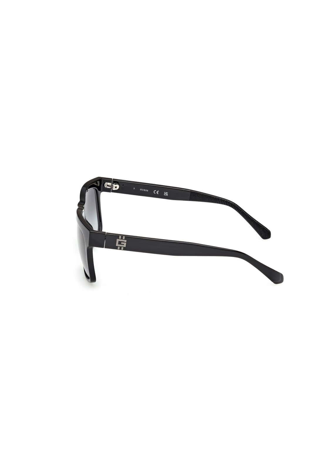 Óculos de Sol Quadrado Acetato Preto Preto 5