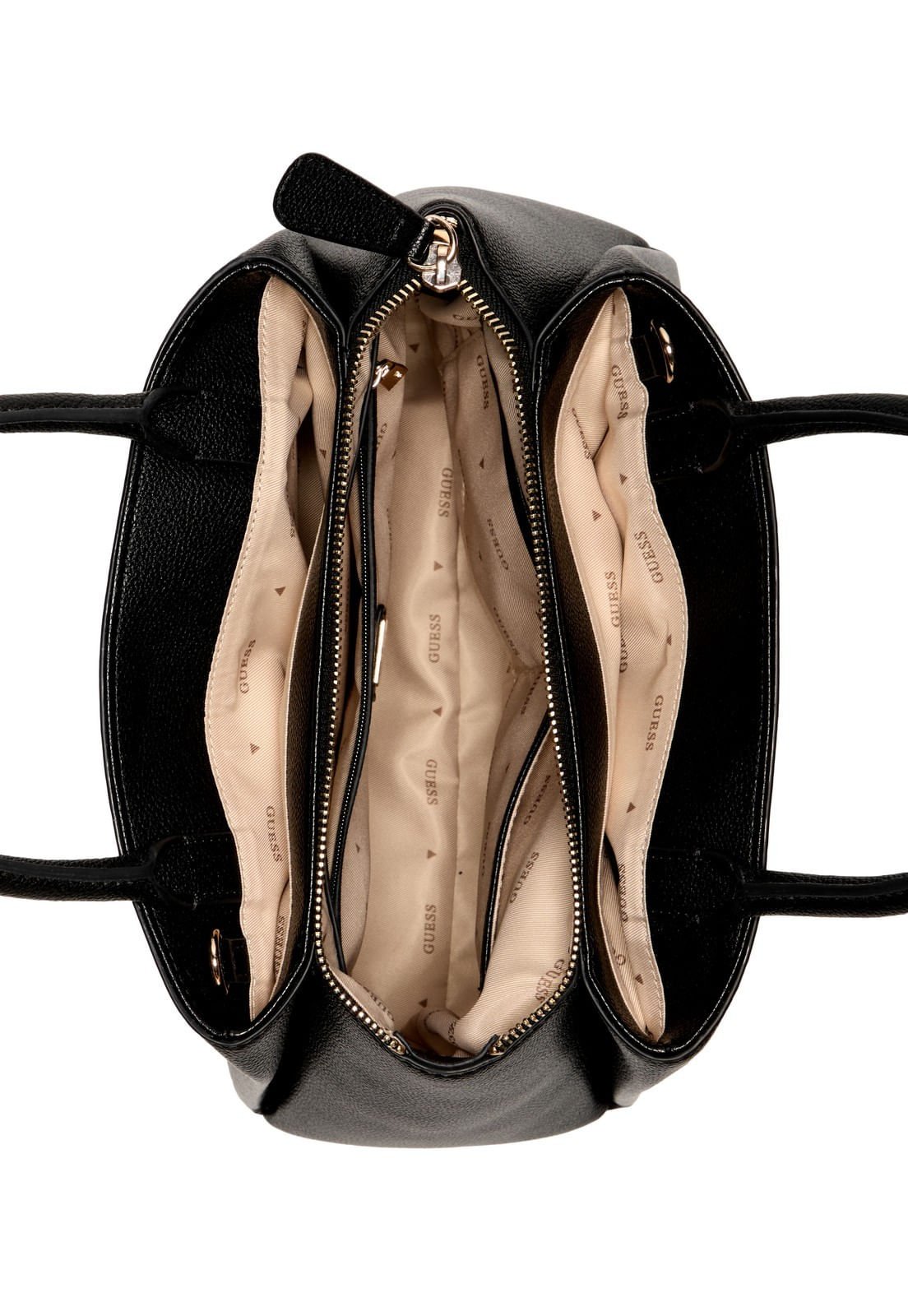 Bolsa Isola 3 Comp Satchel Preto Preto 4