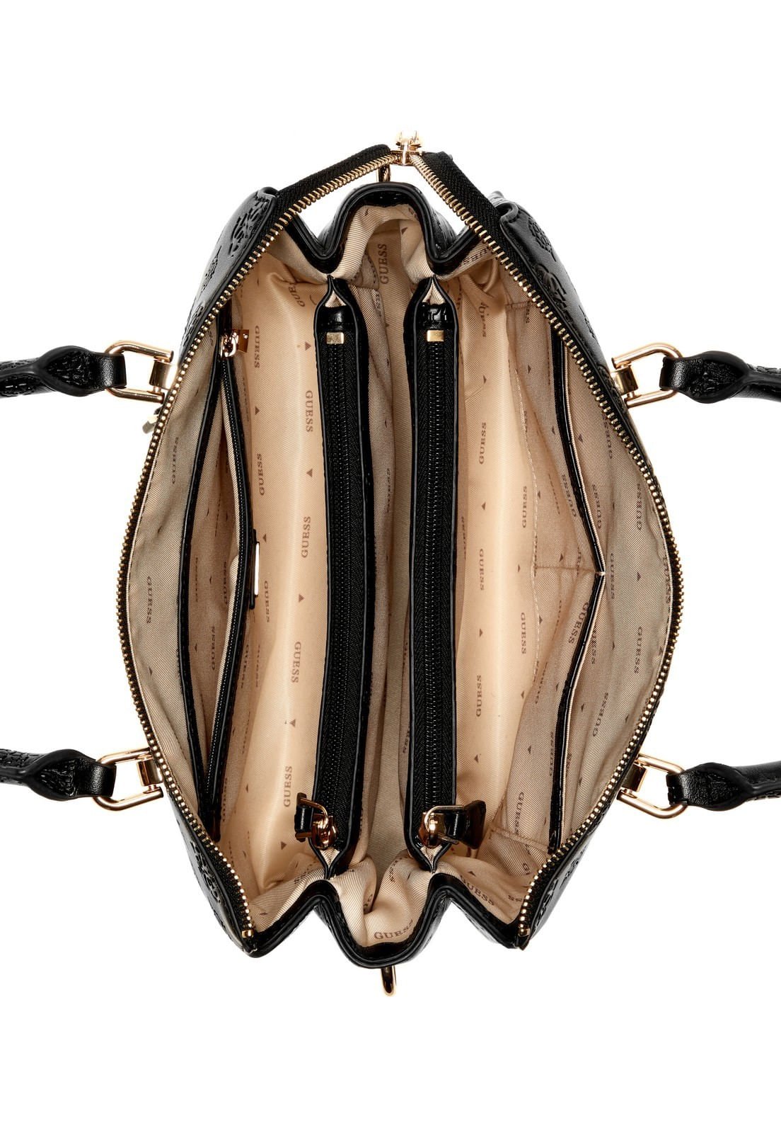 Bolsa Dita Multi Compartimentos Satchel Preto Preto 4