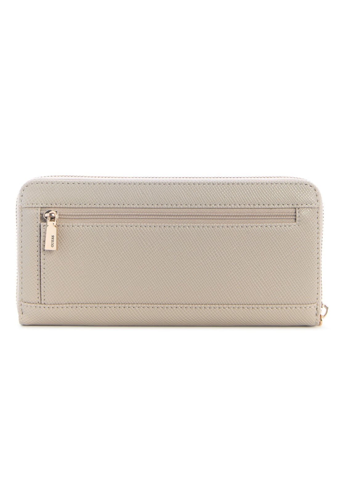 Carteira Laurel Ii Slg Large Zip Around Cinza Bege 2