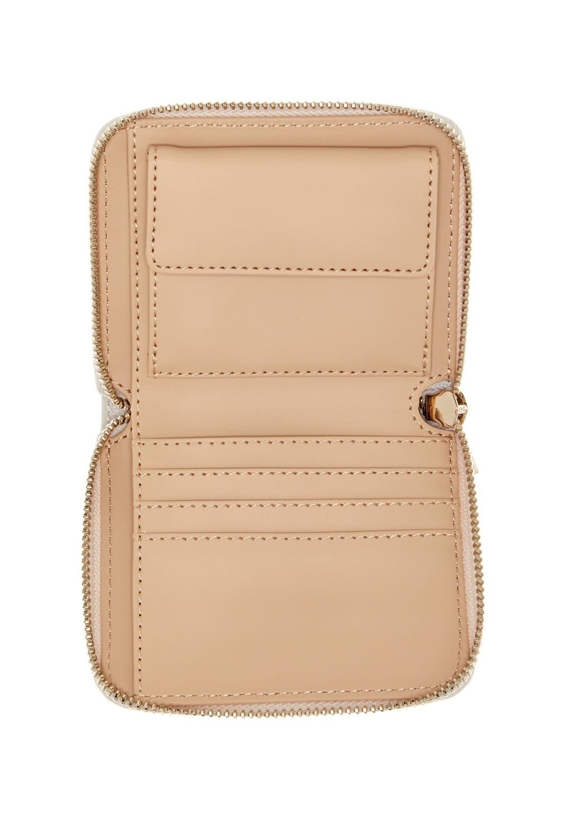 Carteira Laurel Ii Slg Small Zip Around Bege Bege 3