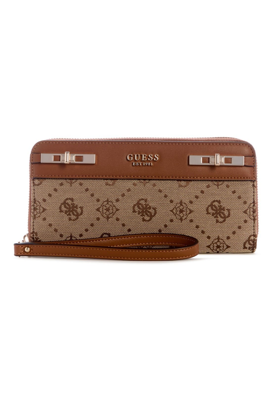 Carteira Melinda Logo Slg Lrg Zip Arnd Bege