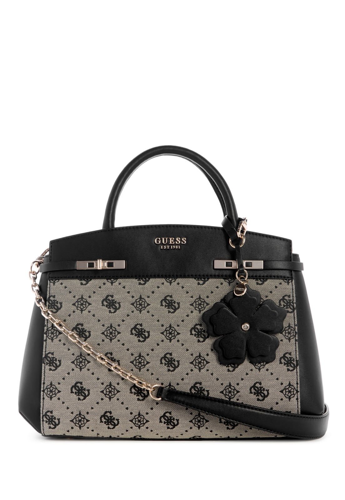 Bolsa Melinda Logo Tri Comp Satchel Preto