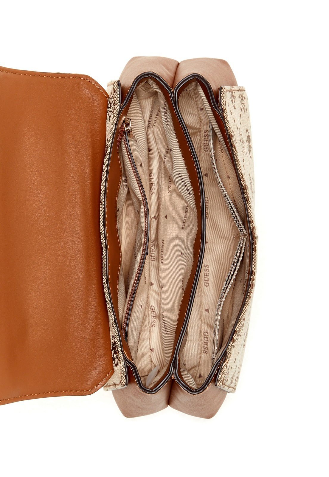 Bolsa Melinda Logo Top Handle Flap Bege Bege 4