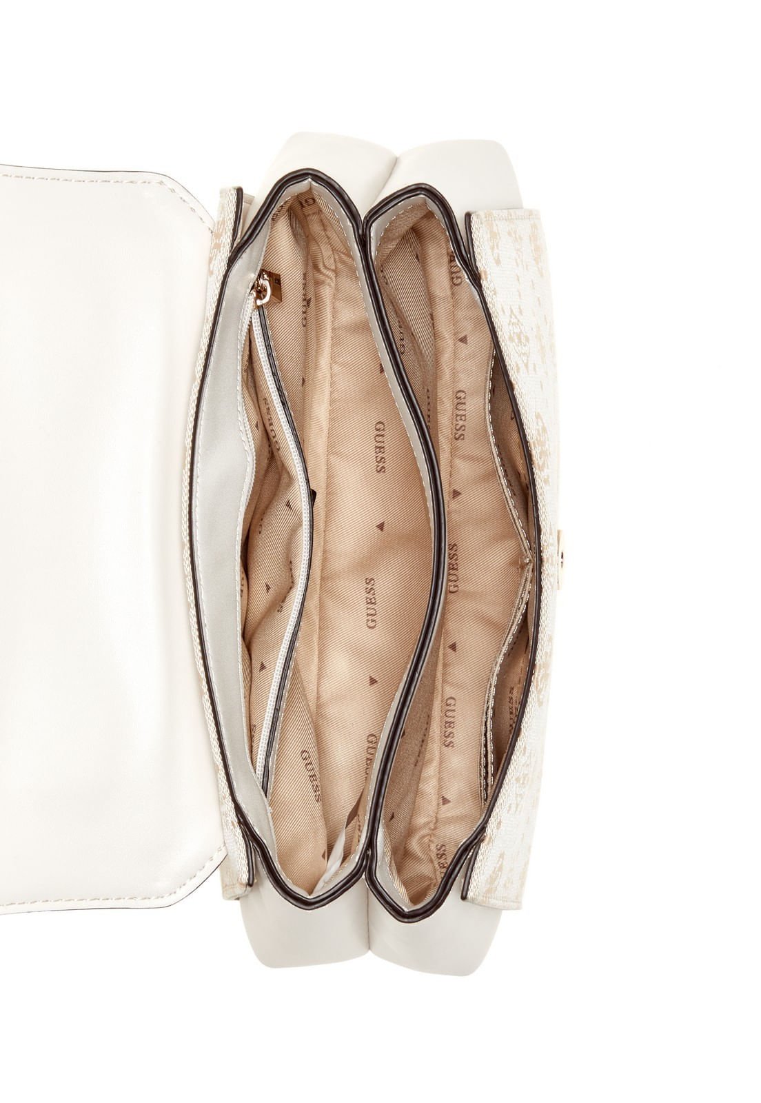 Bolsa Melinda Logo Top Handle Flap Off White Off White 4