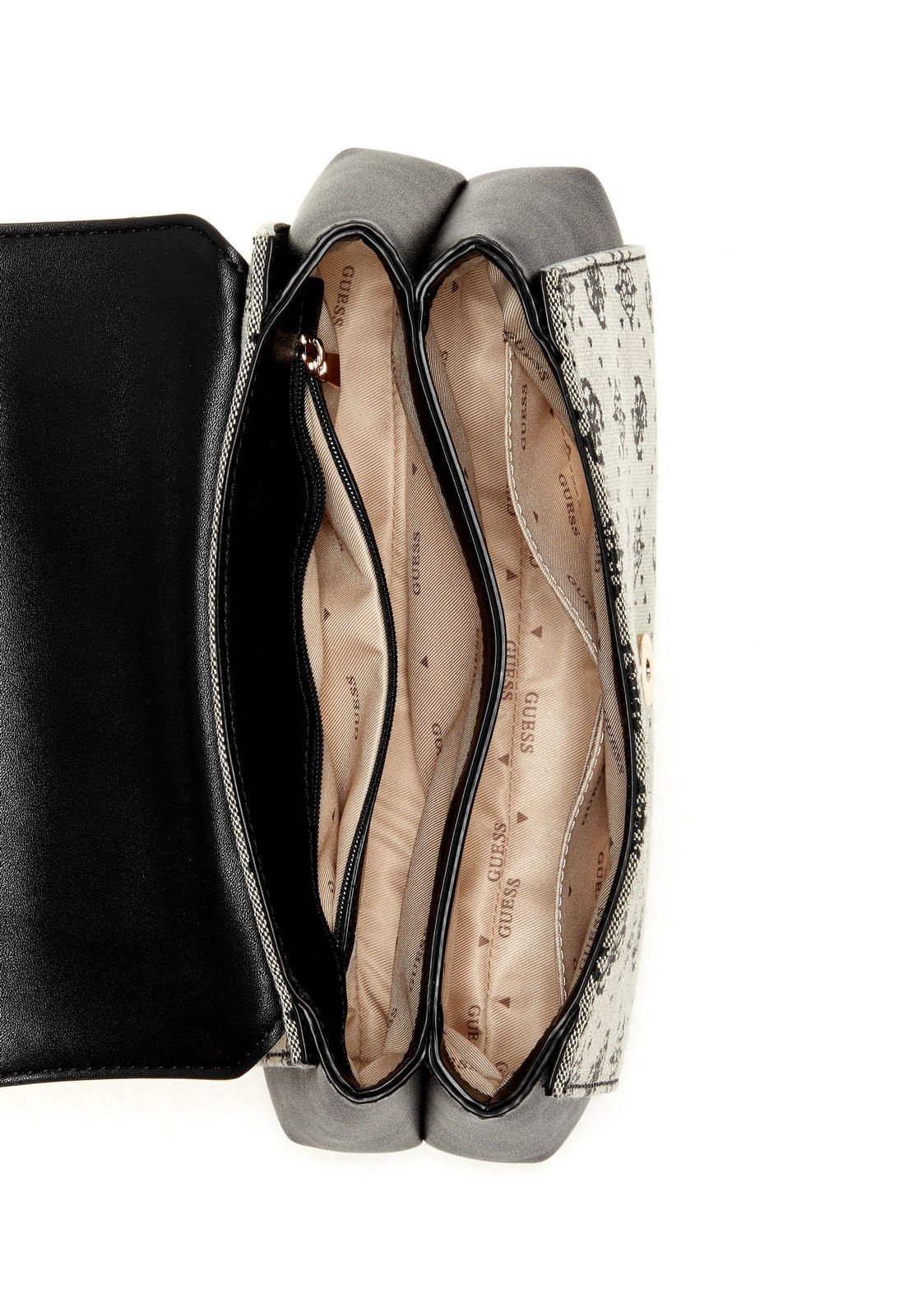 Bolsa Melinda Logo Top Handle Flap Preto Preto 4