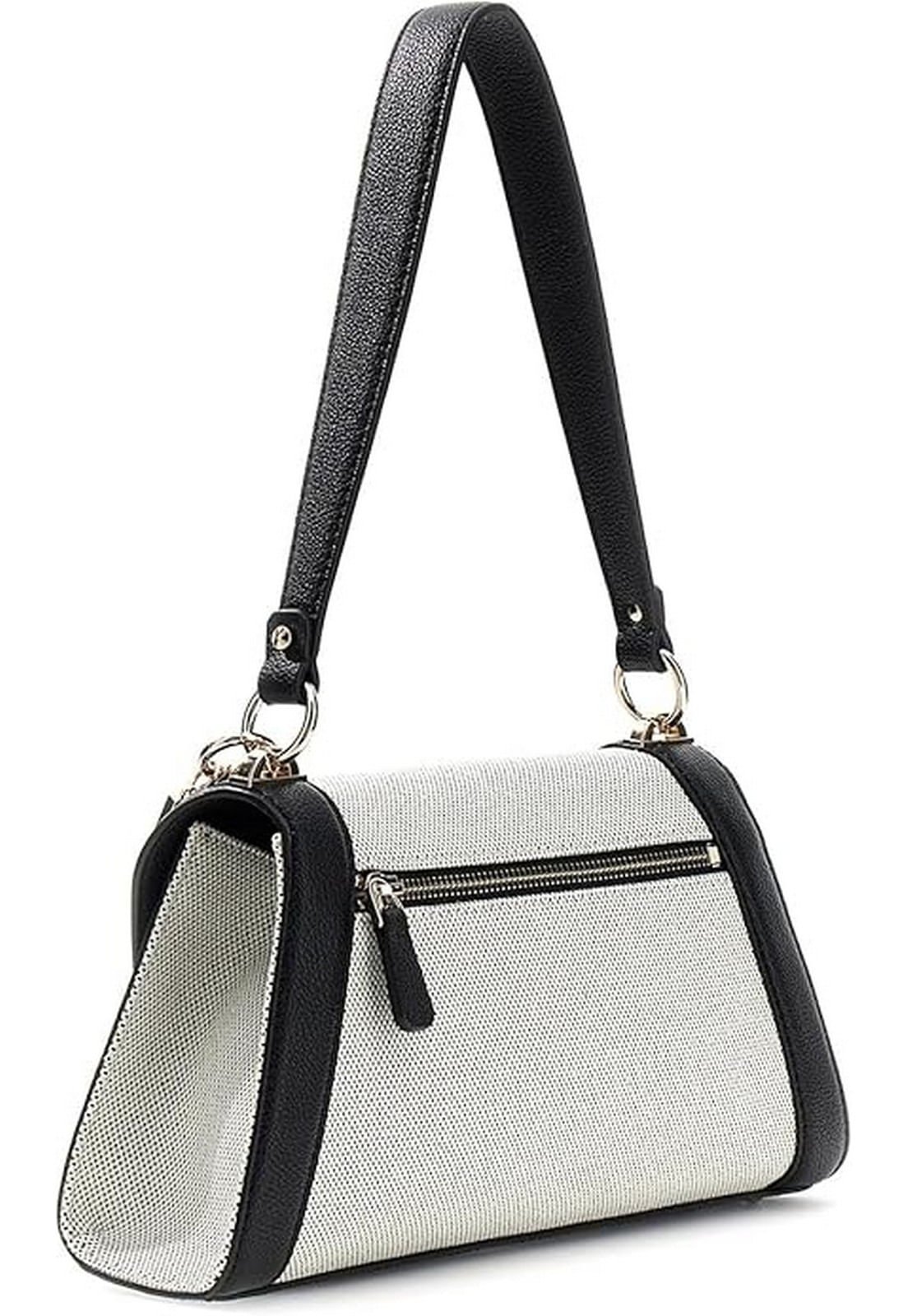 Bolsa Karnilla Flap Shoulder Bag Off White e Preta Off White 2