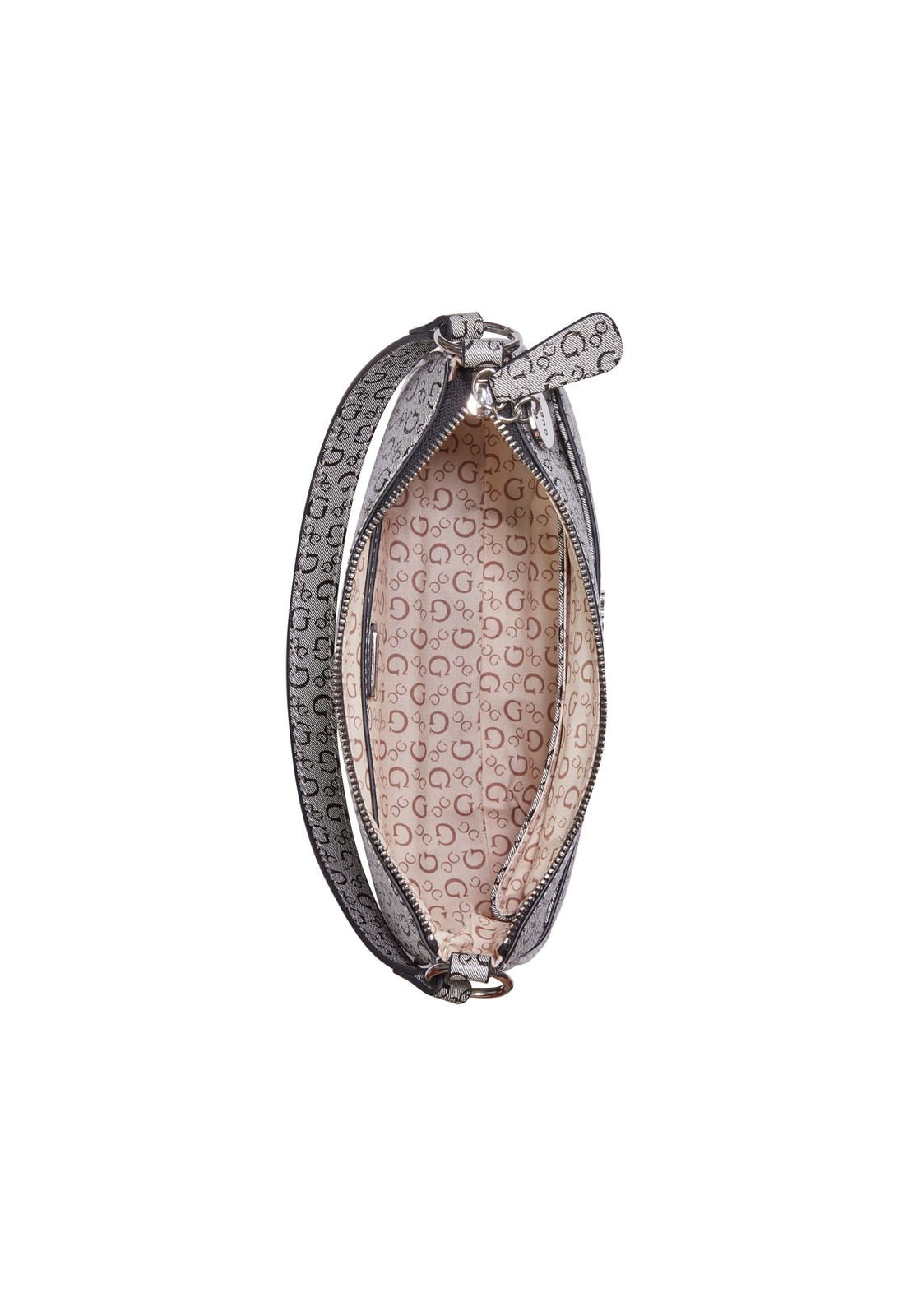 Bolsa Mini Granby Crossbody Top Zip Preto Cinza 4