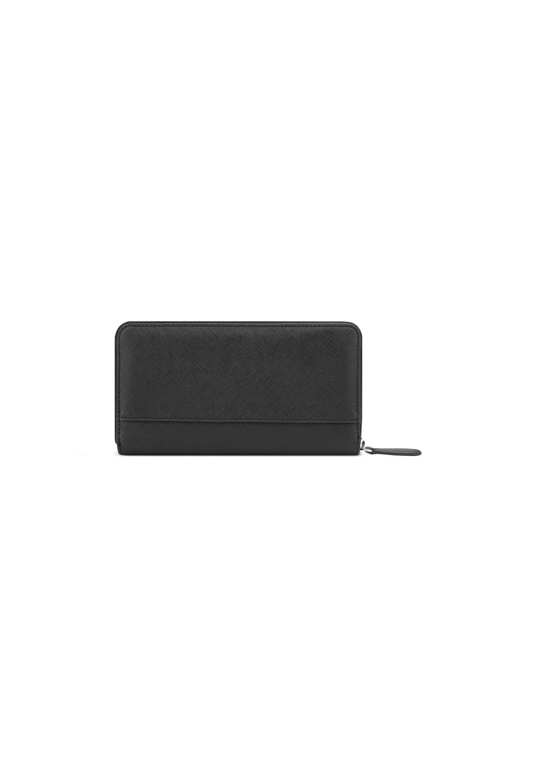 Carteira Viviette Slg Medium Zip Around Preto Preto 3