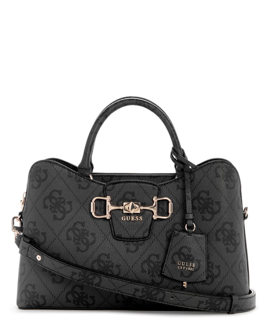 Bolsa Janie Logo Girlfriend Satchel Preto
