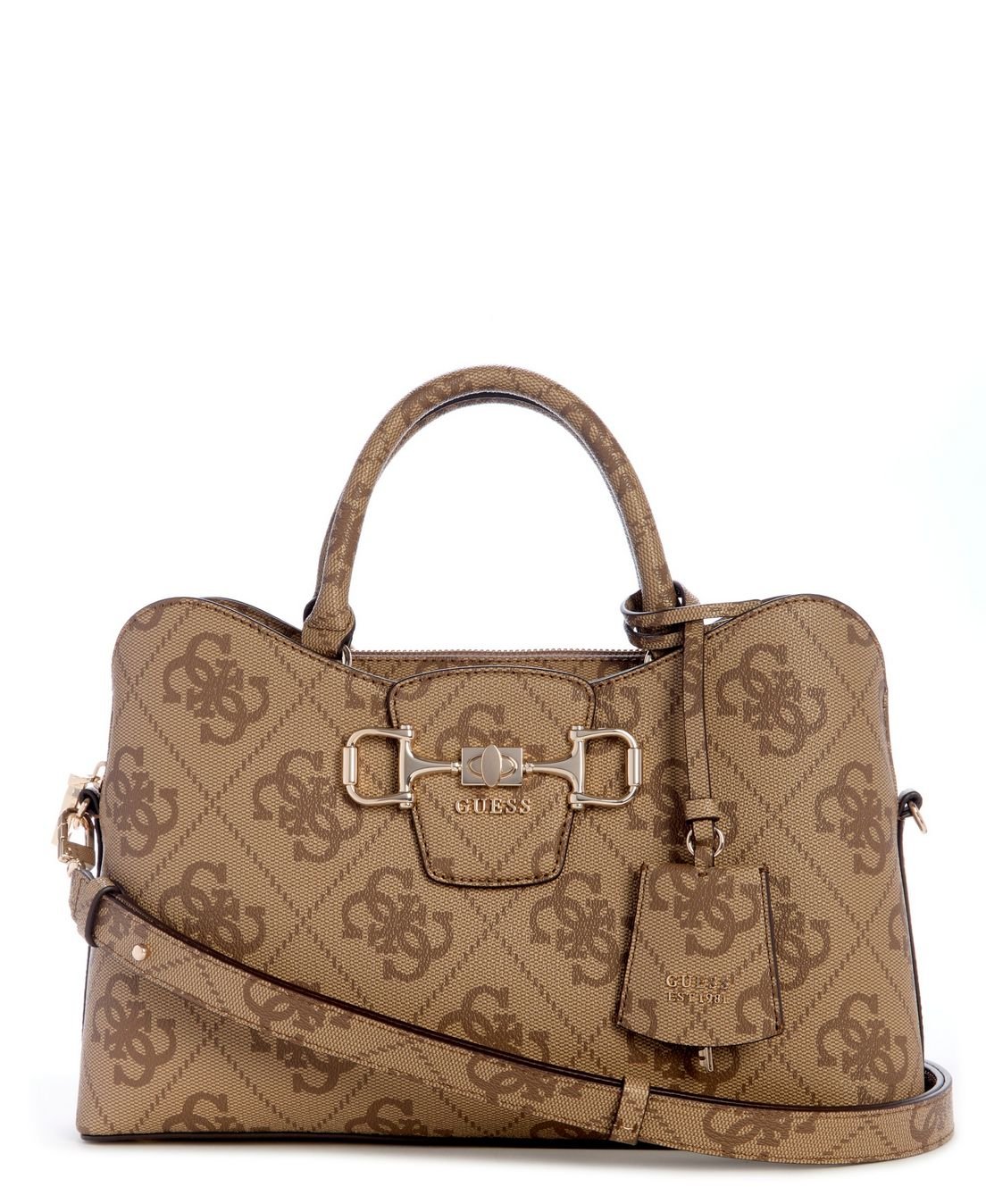 Bolsa Janie Logo Girlfriend Satchel Bege