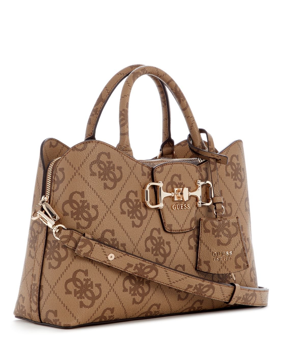 Bolsa Janie Logo Girlfriend Satchel Bege Bege 2