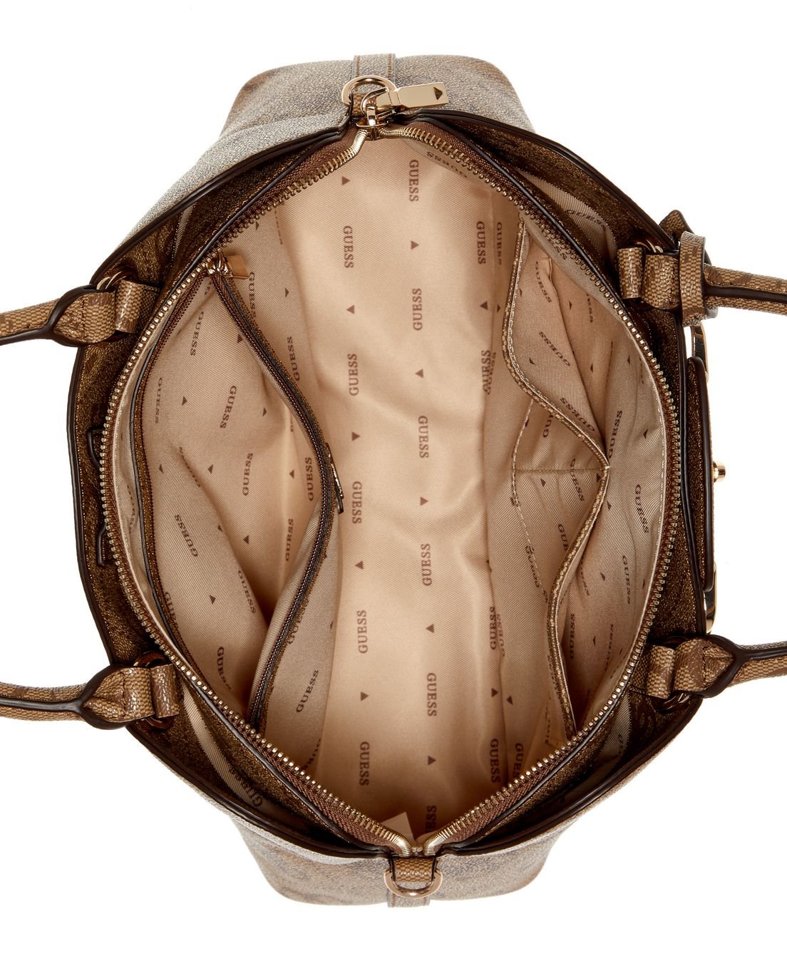 Bolsa Janie Logo Girlfriend Satchel Bege Bege 4