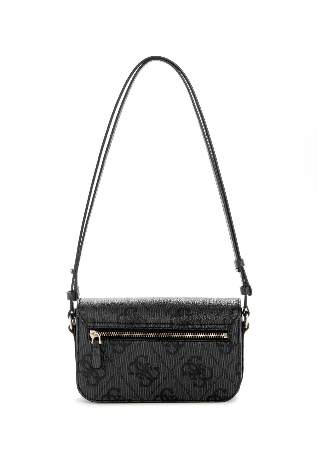 Bolsa Janie Logo Transversal Flap Preto 3