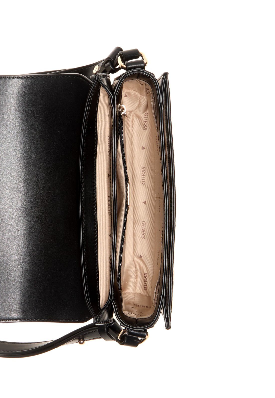 Bolsa Janie Transversal  Flap Preto Preto 4