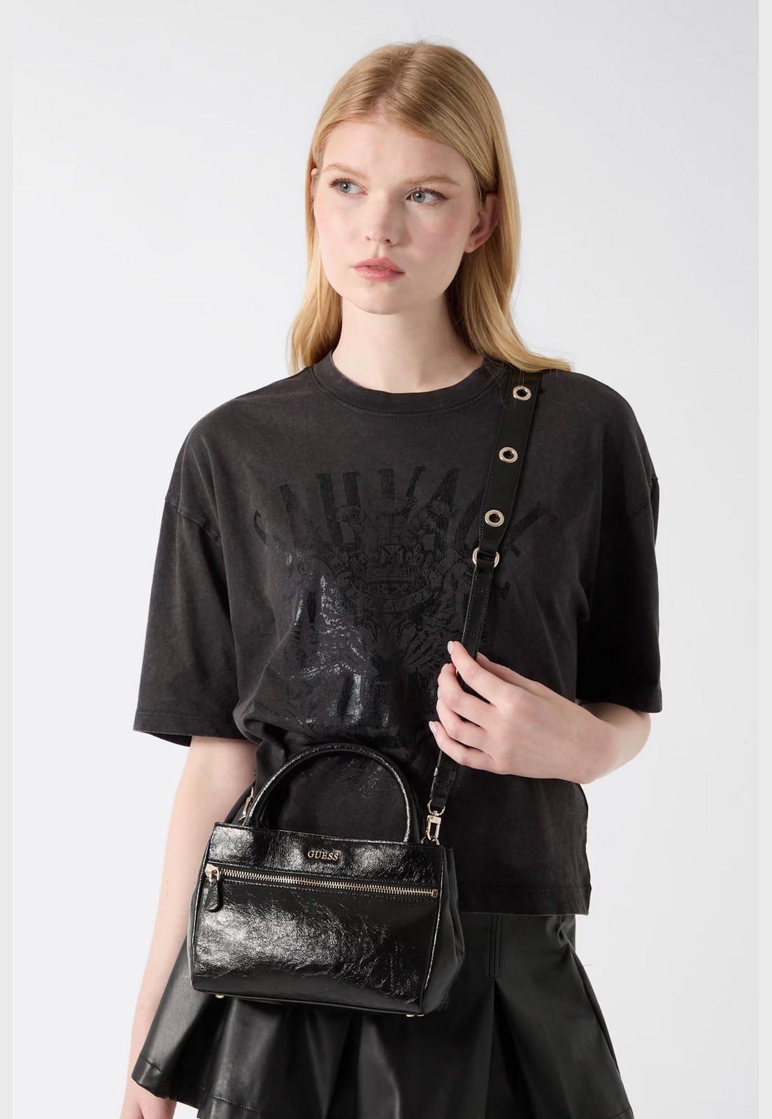 Bolsa Justine Mini Satchel Preto Preto 2