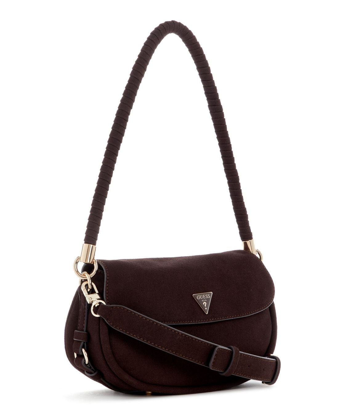 Bolsa Danya Flap Shoulder Marrom Escuro Marrom 3