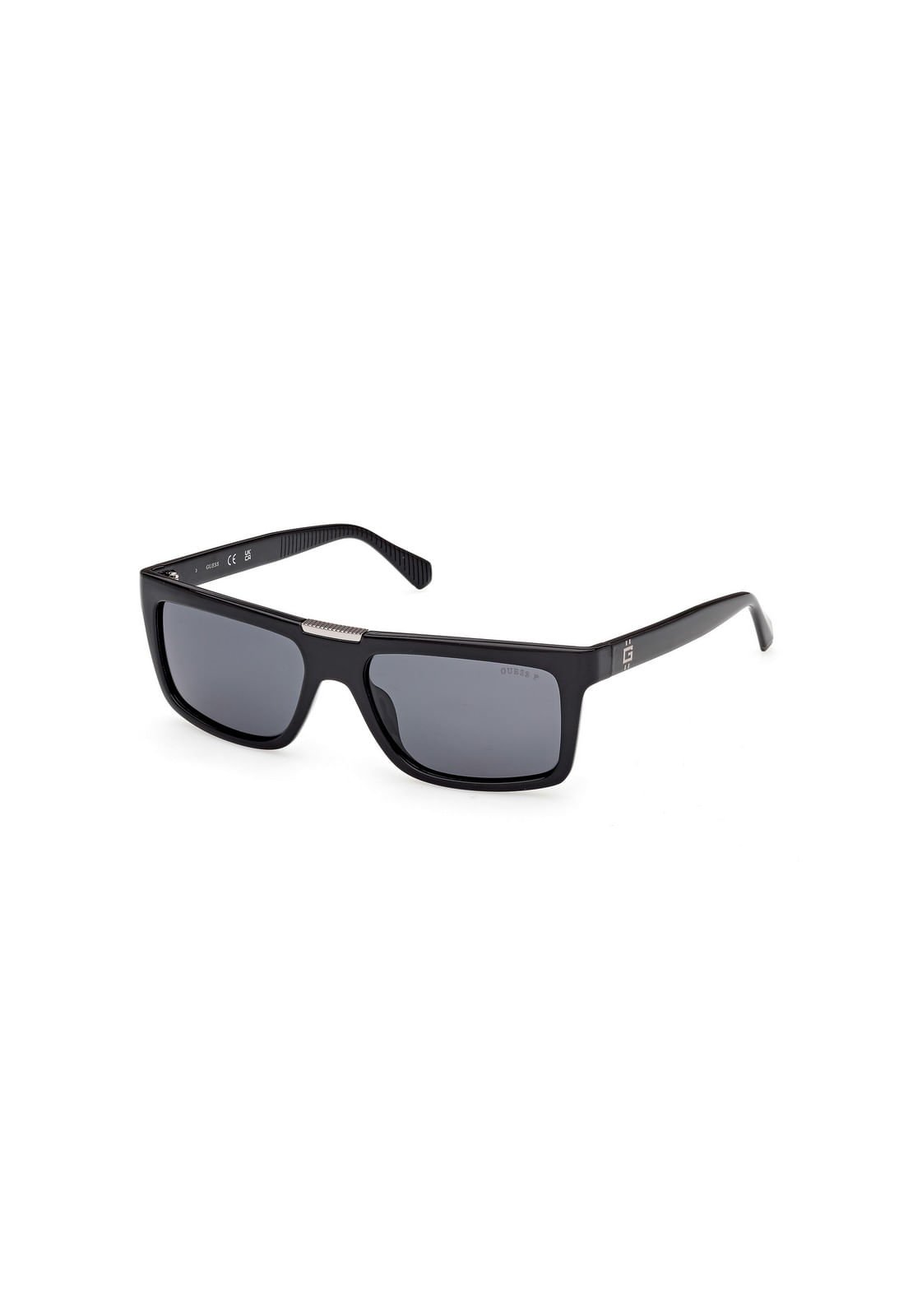 Óculos de Sol Retangular Acetato Preto Preto 2