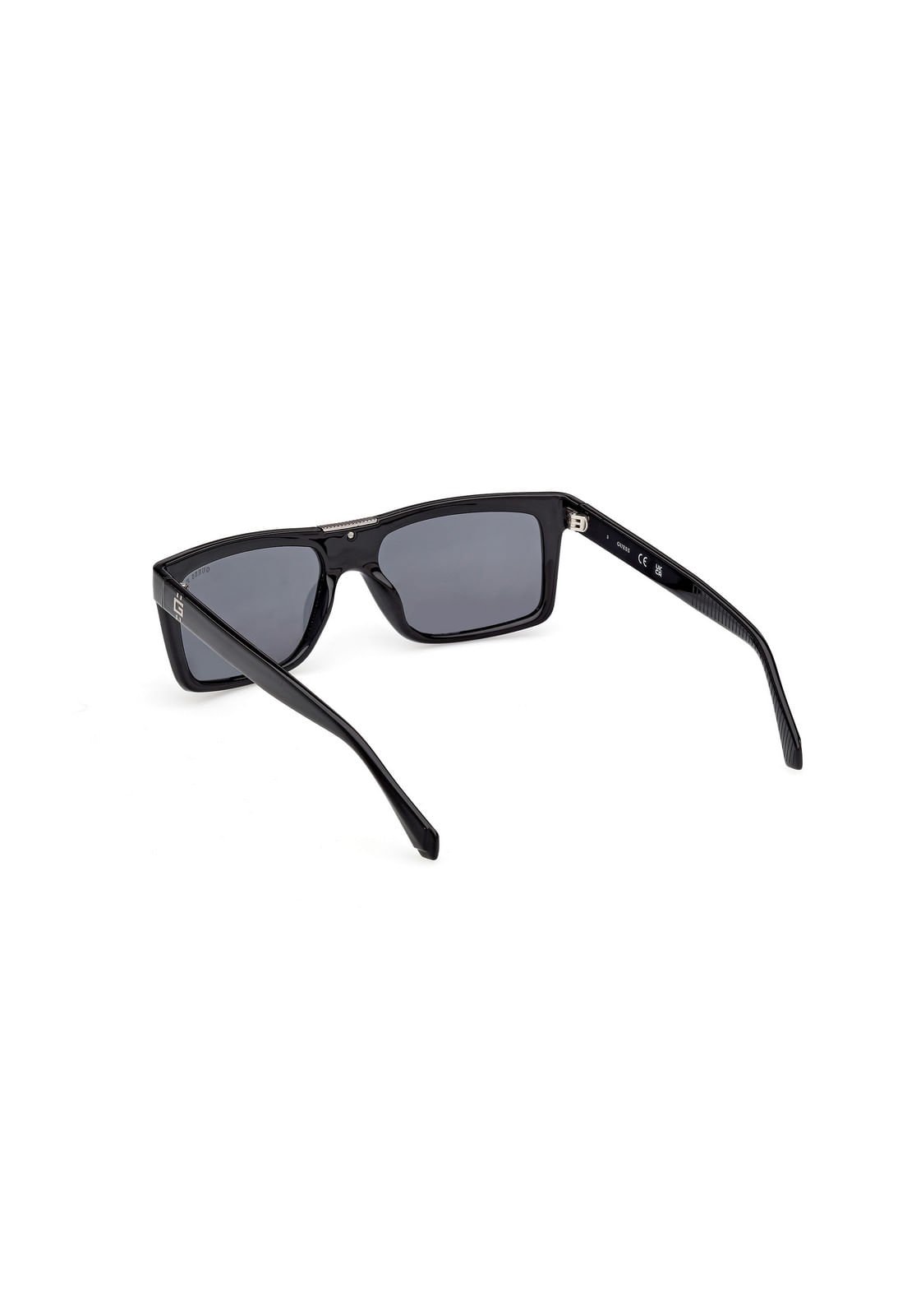 Óculos de Sol Retangular Acetato Preto Preto 3