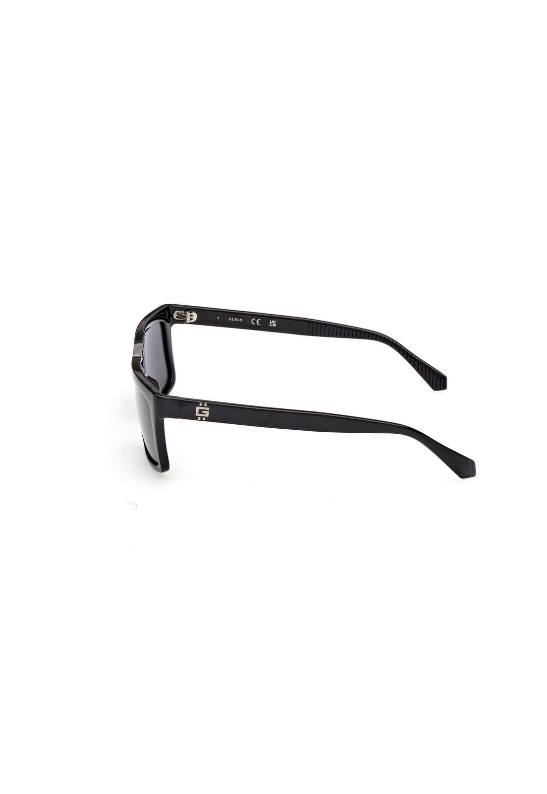 Óculos de Sol Retangular Acetato Preto Preto 5