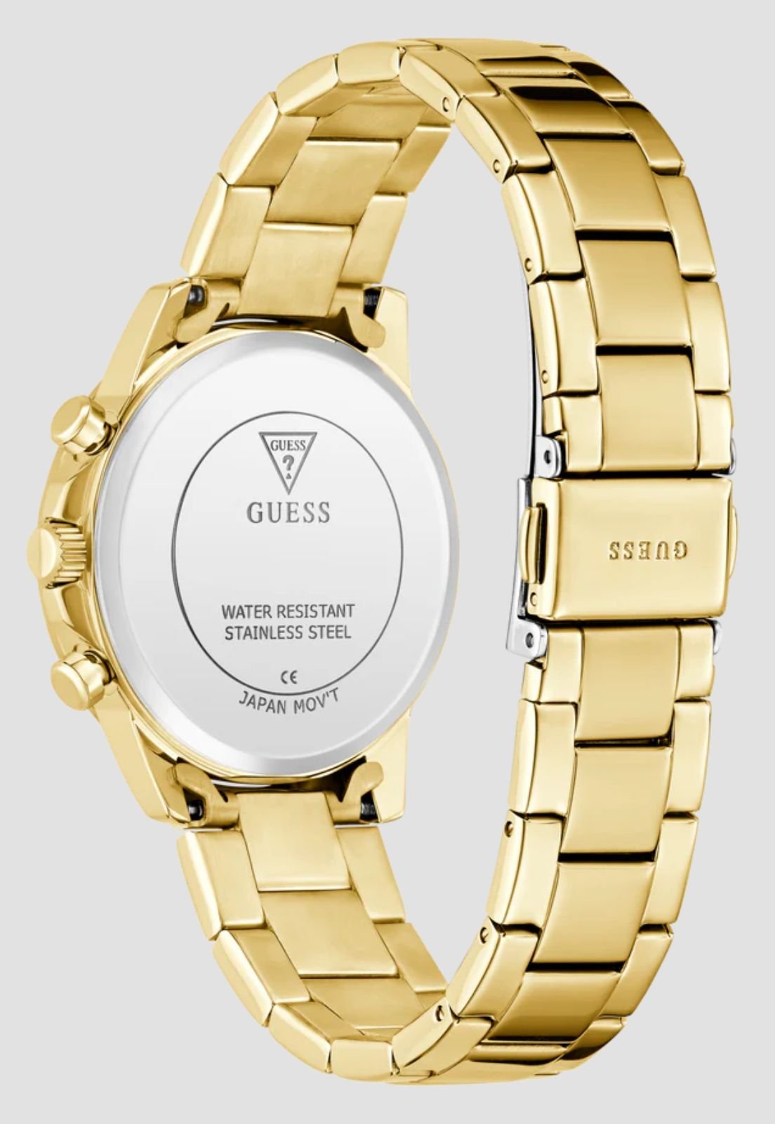 Relógio Redondo Multifuncional Aço Verde Dourado Dourado 8