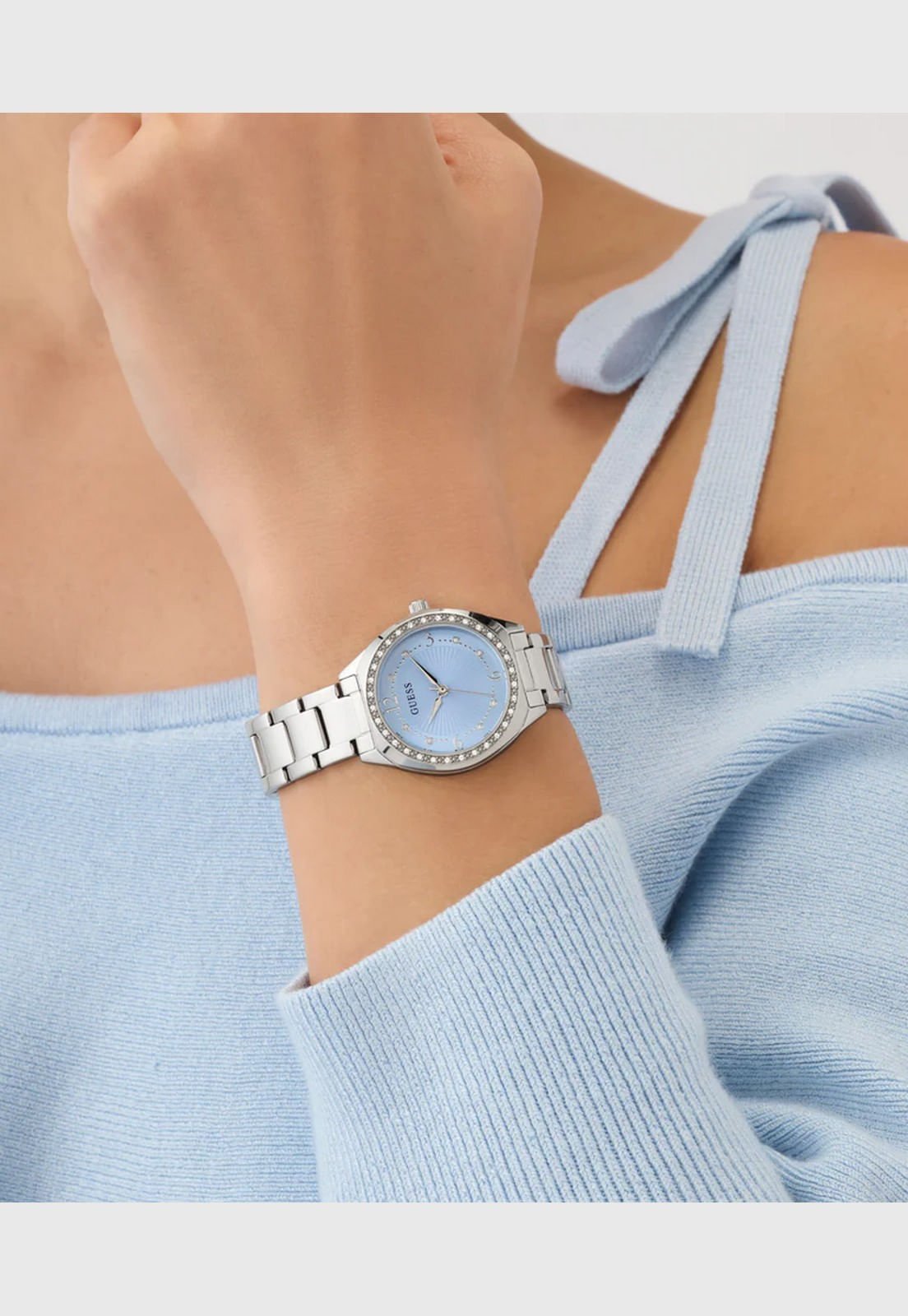 Relógio Guess Fem Caixa E Pulseira Aço Prata Prata 6