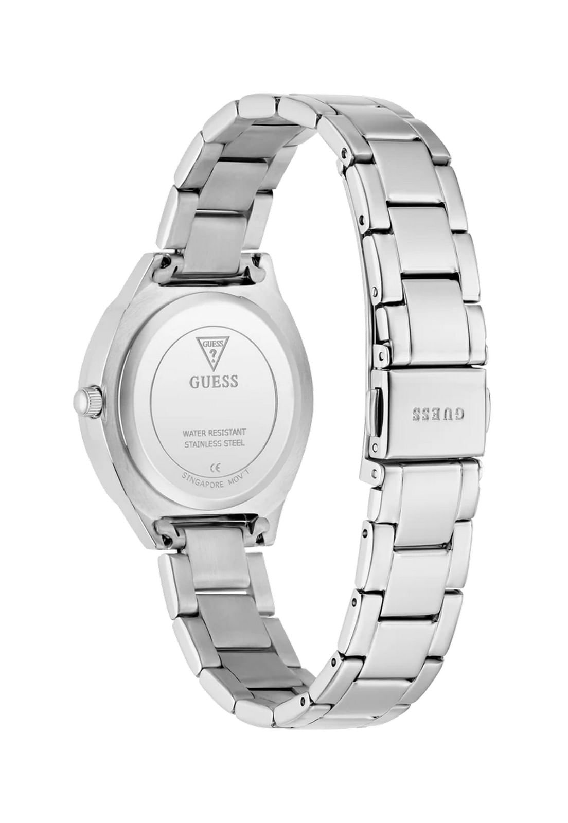 Relógio Guess Fem Caixa E Pulseira Aço Prata Prata 4