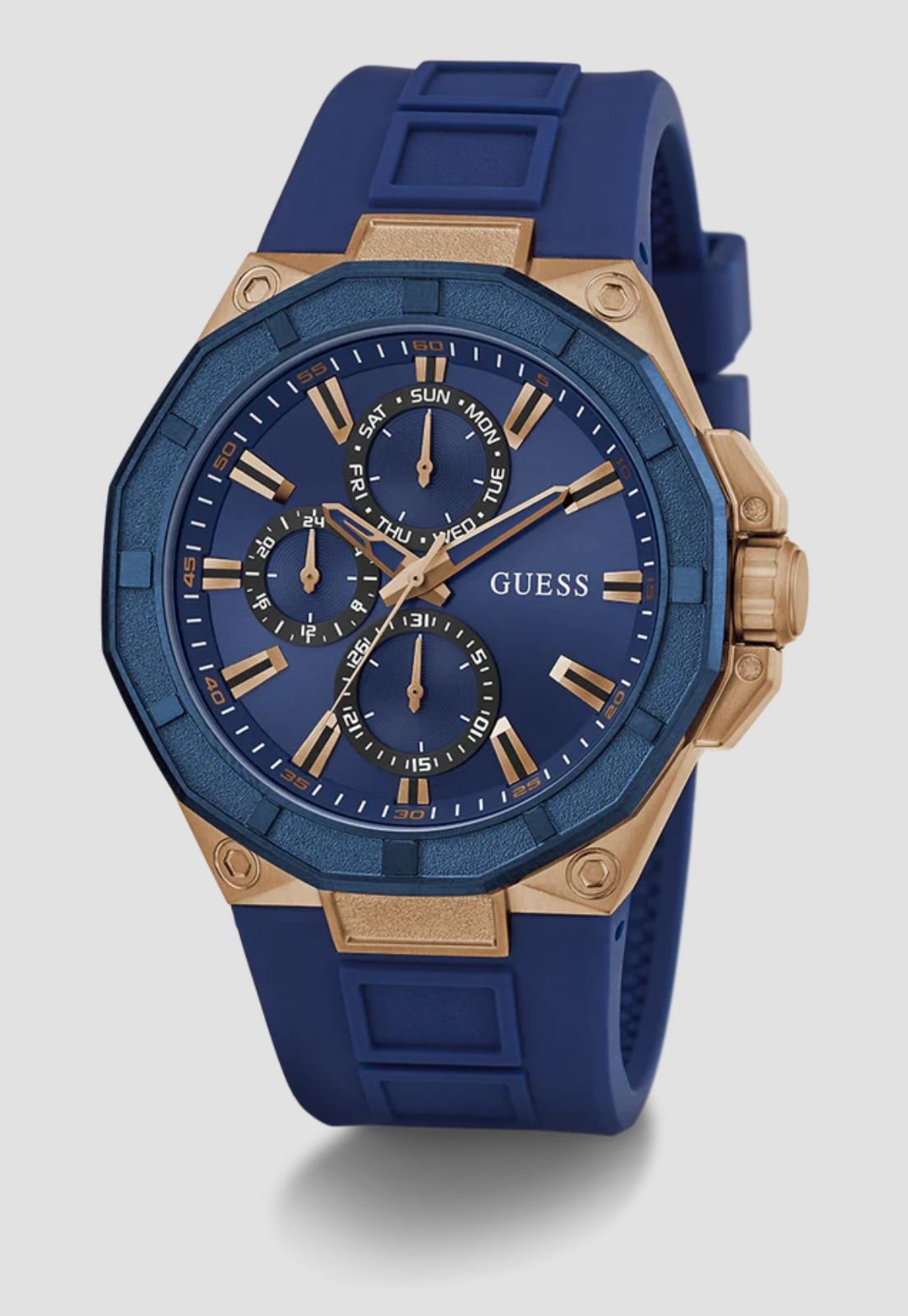 Relógio Sport Multifunção Rosé Azul Azul 8