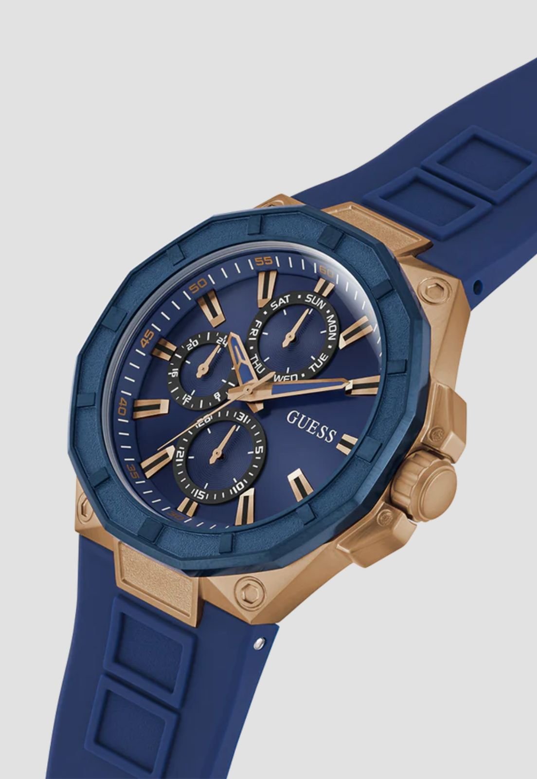 Relógio Sport Multifunção Rosé Azul