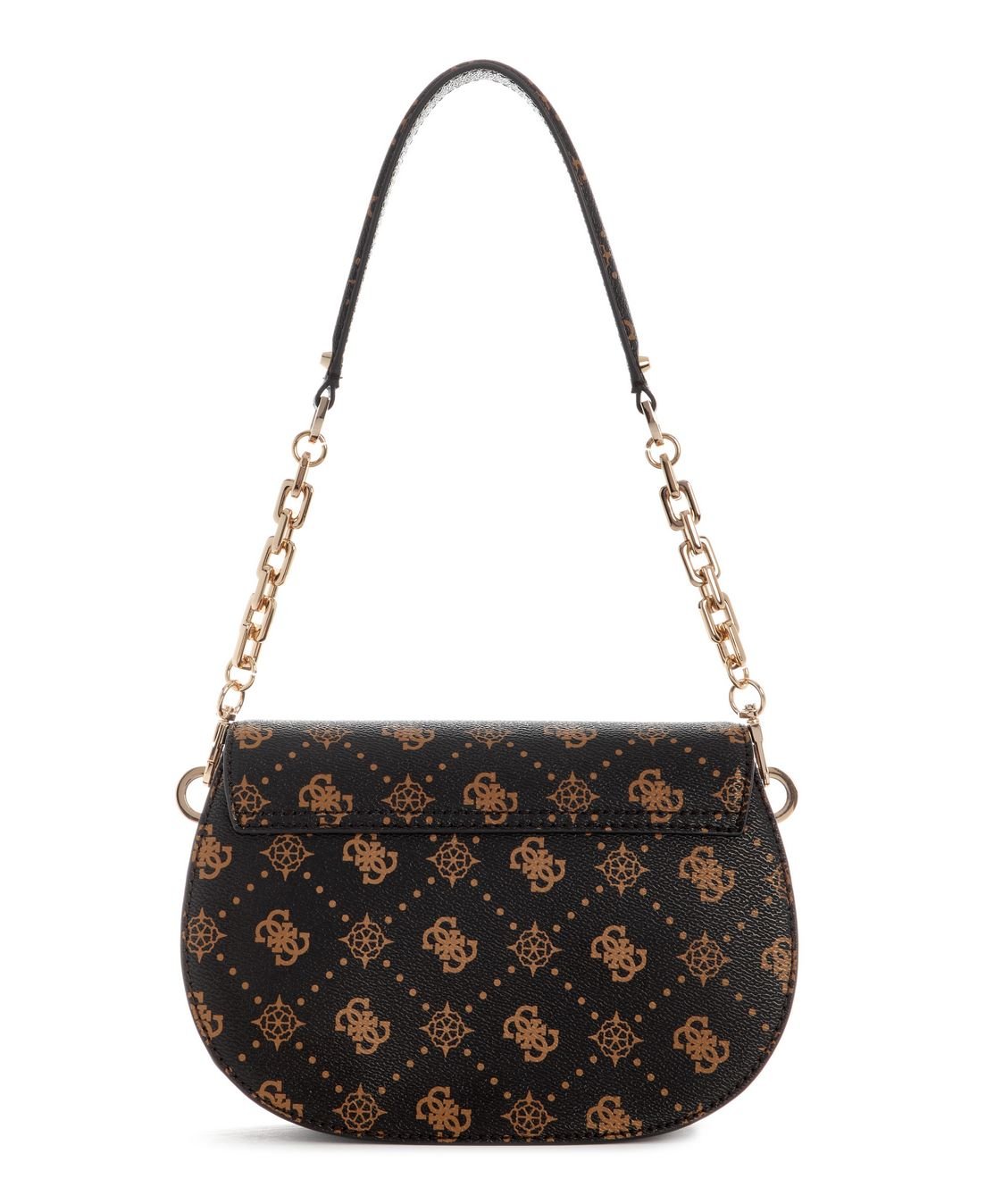 Bolsa Emelie Logo Flap Shoulder Marrom Marrom 3