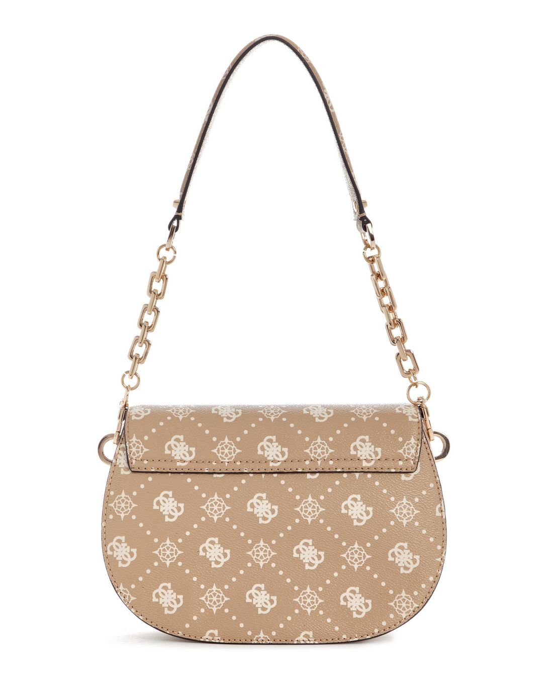 Bolsa Emelie Logo Flap Shoulder Bege Bege 3