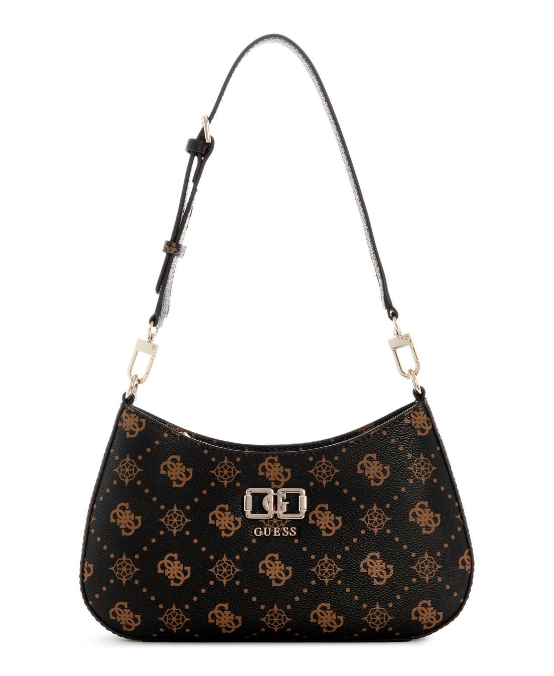 Bolsa Emelie Logo Top Zip Shoulder Marrom